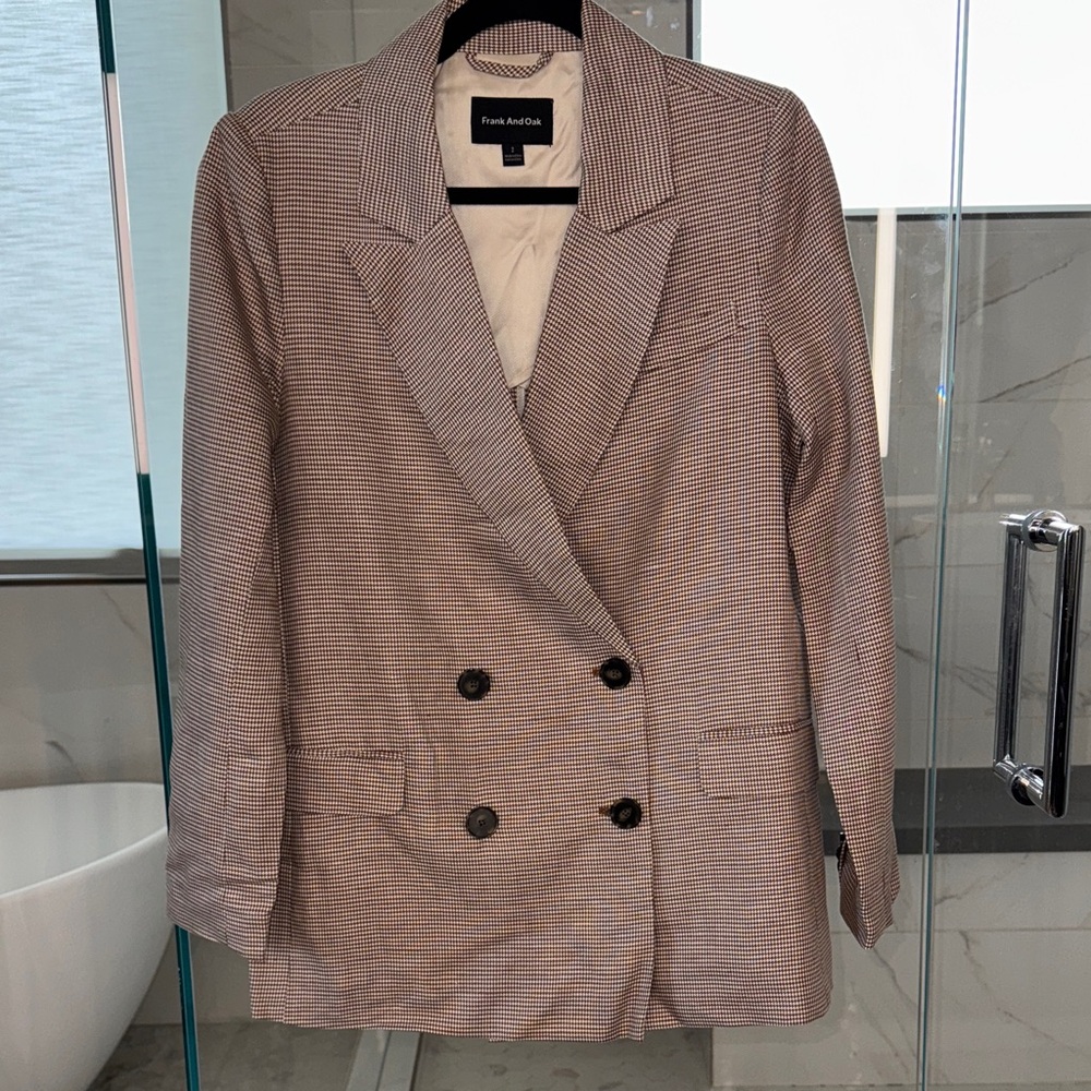 Frank & Oak Brown Plaid Blazer